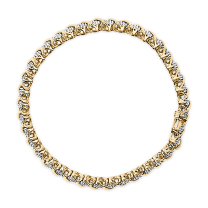 10K Yellow Gold 3.0 Cttw Diamond S-Link Bracelet  DestGlow