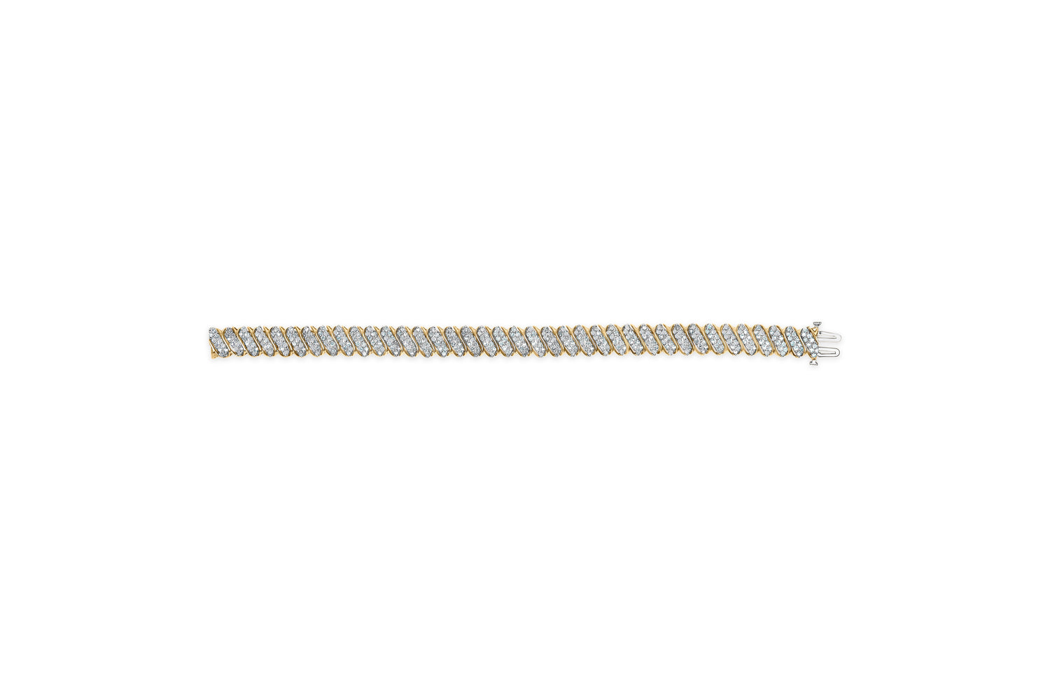 10K Yellow Gold 3.0 Cttw Diamond S-Link Bracelet  DestGlow