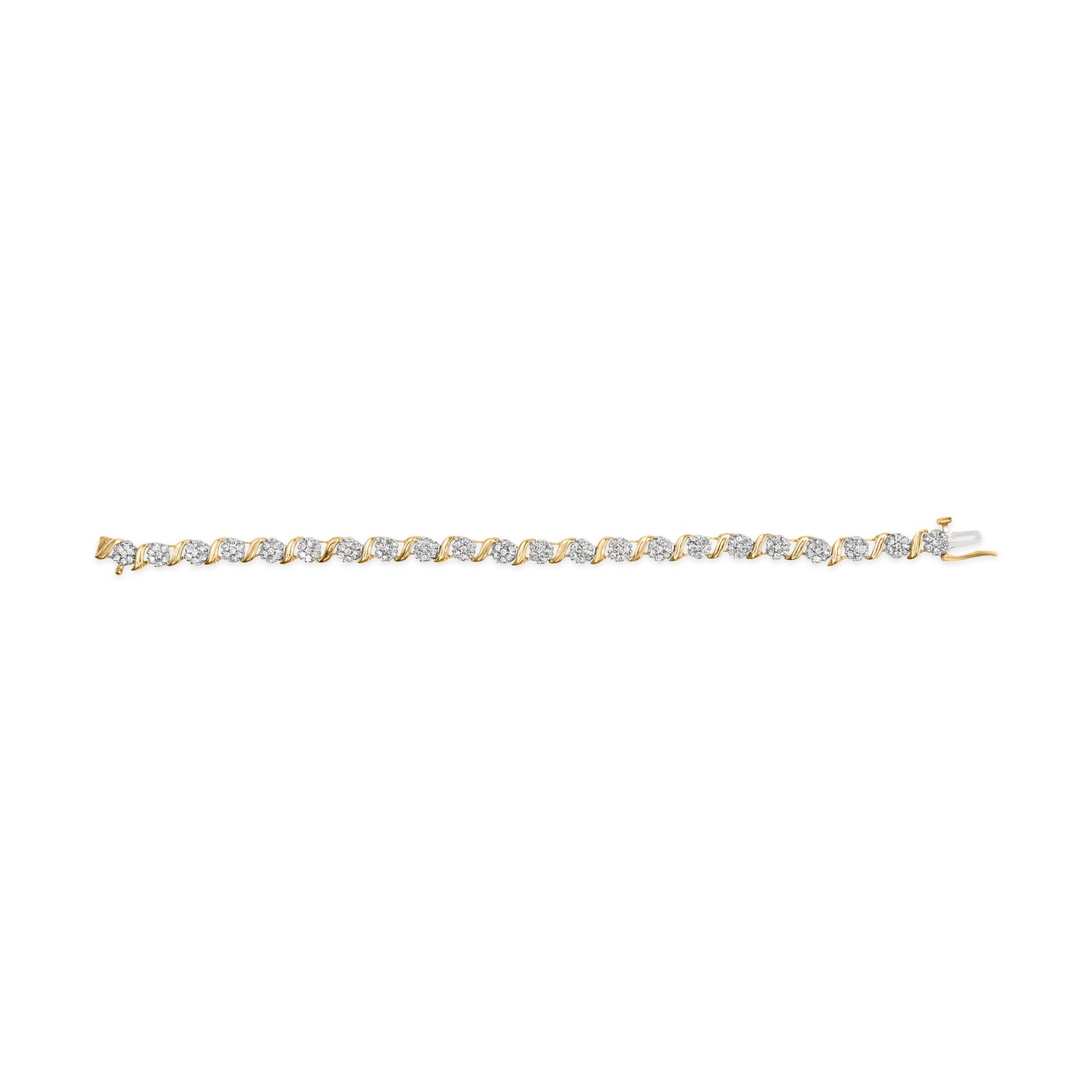 10K Yellow Gold 2.00 Cttw Round Cut Diamond &