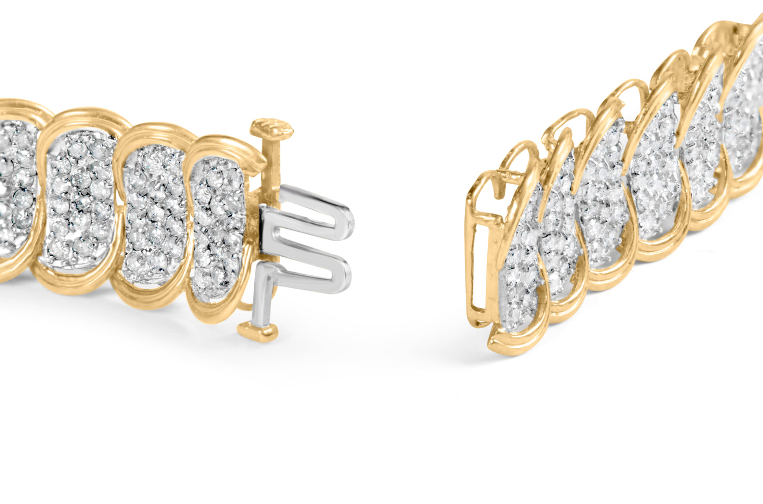 10k Yellow Gold 5.00 Cttw Diamond Oval Banded Link Bracelet (I-J Color, I1-I2 Clarity) - 7" Inches by Bids.com