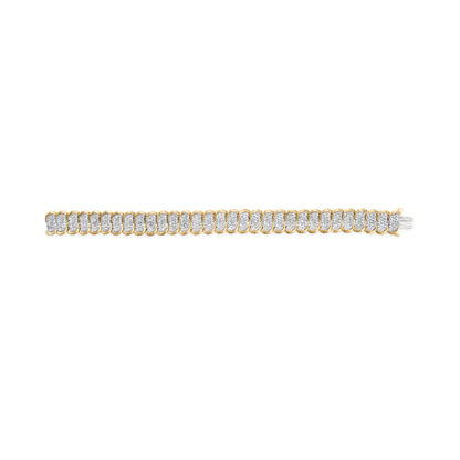 10k Yellow Gold 5.00 Cttw Diamond Oval Banded Link Bracelet (I-J Color, I1-I2 Clarity) - 7" Inches by Bids.com