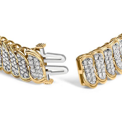 10K Yellow Gold 4.0 Cttw Diamond S-Link Bracelet  DestGlow