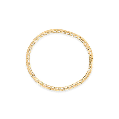 10K Yellow Gold 4.00 Cttw Channel Set Round Diamond Tennis 7" Bracelet (J-K Color, I1-I2 Clarity) by Bids.com