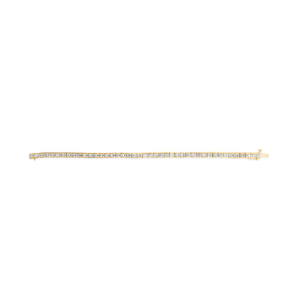10K Yellow Gold 4.00 Cttw Channel Set Round Diamond Tennis 7" Bracelet (J-K Color, I1-I2 Clarity) by Bids.com