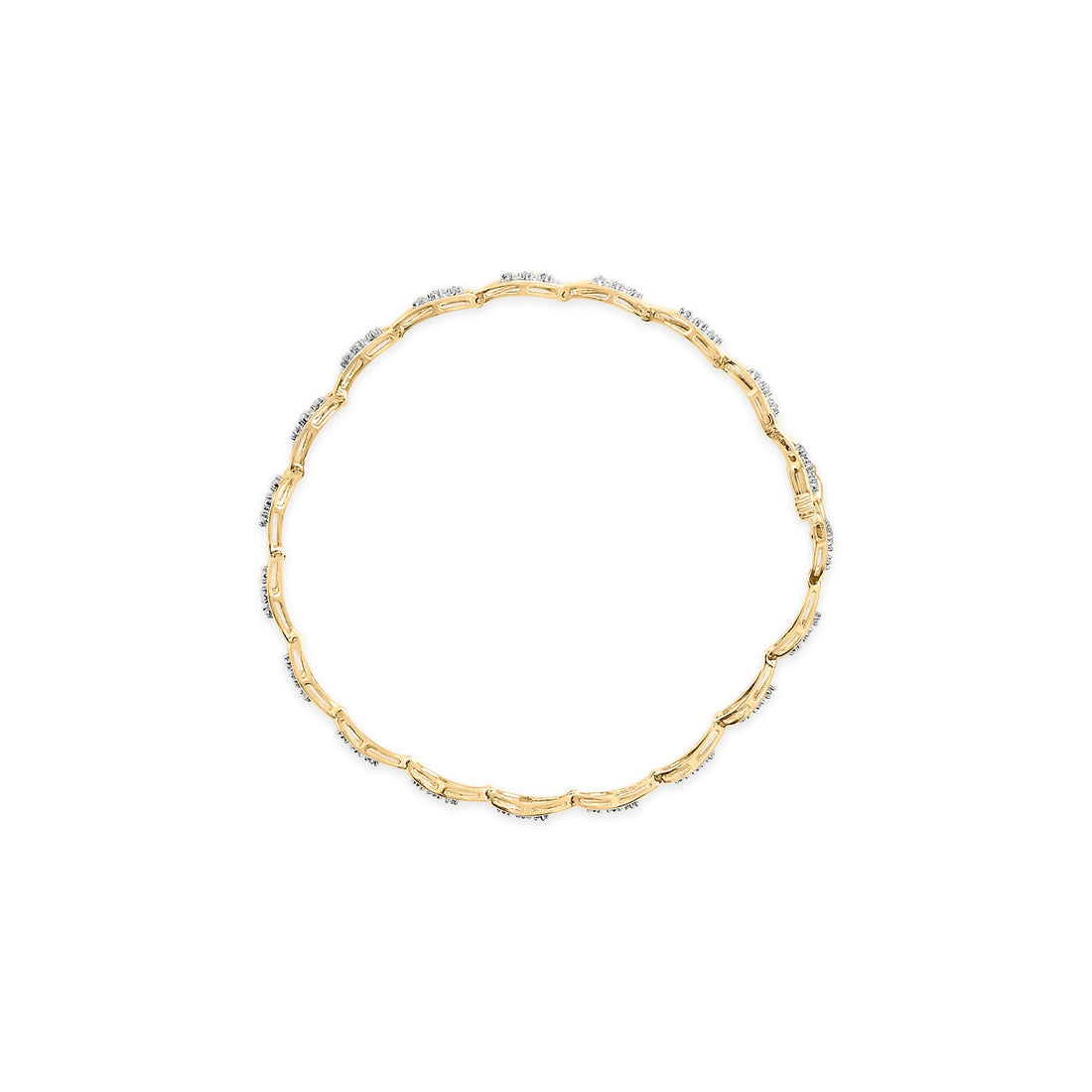 10k Yellow Gold 1/3 Cttw Diamond 3 Stone Teardrop Design Link Bracelet (I-J Color, I1-I2 Clarity) - 7.25" Inches by Bids.com