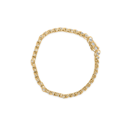 10K Yellow Gold 3 cttw Round-Cut Diamond Spiral Link 7.50" Bracelet (I-J Color, I1-I2 Clarity) by Bids.com