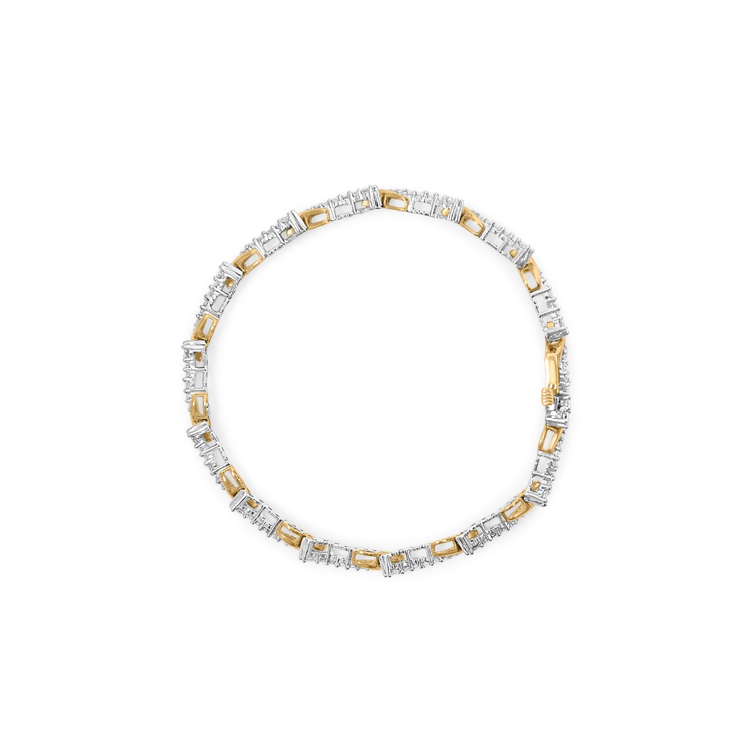10K Yellow and White Gold 2.00 Cttw Diamond "S" Link 7" Bracelet (H-I Color, I2-I3 Clarity) by Bids.com