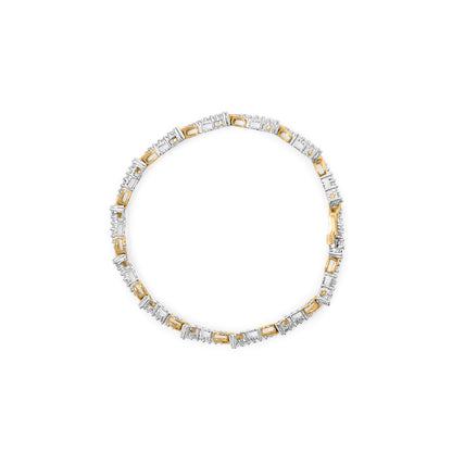 10K Yellow and White Gold 2.00 Cttw Diamond "S" Link 7" Bracelet (H-I Color, I2-I3 Clarity) by Bids.com
