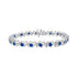 .925 Sterling Silver, Lab-Grown Gemstone and 4 Cttw Round Diamond Tennis Bracelet (H-I Color, I1-I2 Clarity) - Created Blue Sapphire, September Birthstone by Bids.com