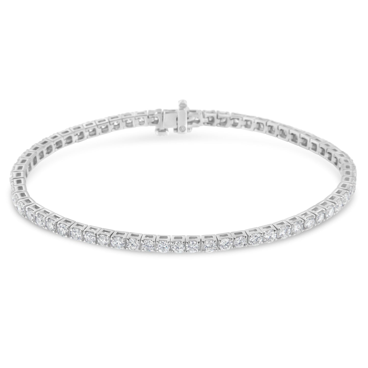 IGI Certified 4.0 Cttw Diamond 14K White Gold Classic 7â€ Tennis Bracelet (H-I Color, I1-I2 Clarity) by Bids.com