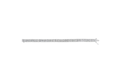 14K White Gold 5.00 Cttw Invisible Set Princess-Cut Diamond Belt and Buckle Tennis 7" Bracelet (H-I Color, SI1-SI2 Clarity) by Bids.com
