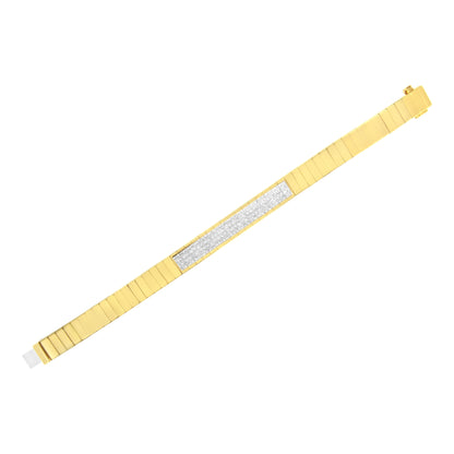 14K Yellow Gold 3 5/8 cttw Invisible Set Princess-Cut Diamond ID Tennis Bracelet (I-J Color, SI1-SI2 Clarity) - Size 7" by Bids.com