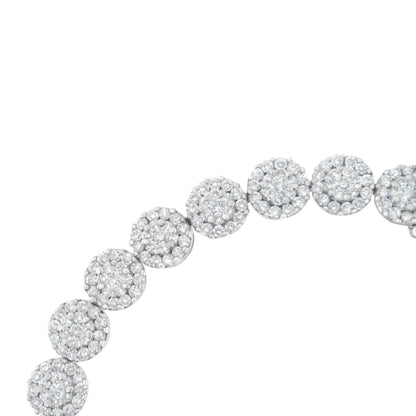 14K White Gold 3-3/4 Cttw Round-Brilliant Cut Diamond 7-1/4" Round Cluster Links Tennis Bracelet (I-J Color, SI2-I1 Clarity) by Bids.com