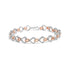 10K Rose Gold Plated Sterling Silver 1/4 Cttw Diamond Heart Link Bracelet by Bids.com
