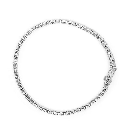 10K White Gold 1/2 Cttw Real Diamond Illusion-Set Miracle Plate Tennis Bracelet (I-J Color, SI2-I1 Clarity) - Size 7.5" by Bids.com