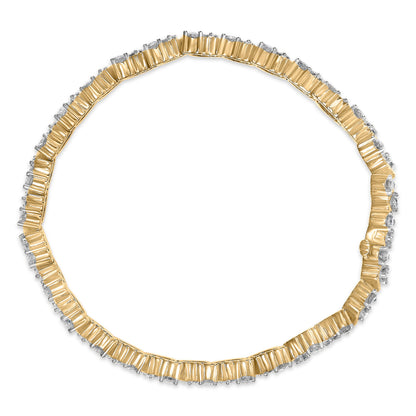 14K Yellow Gold Round-Cut Diamond Bracelet (4.00 cttw, H-I Color, I1-I2 Clarity) by Bids.com
