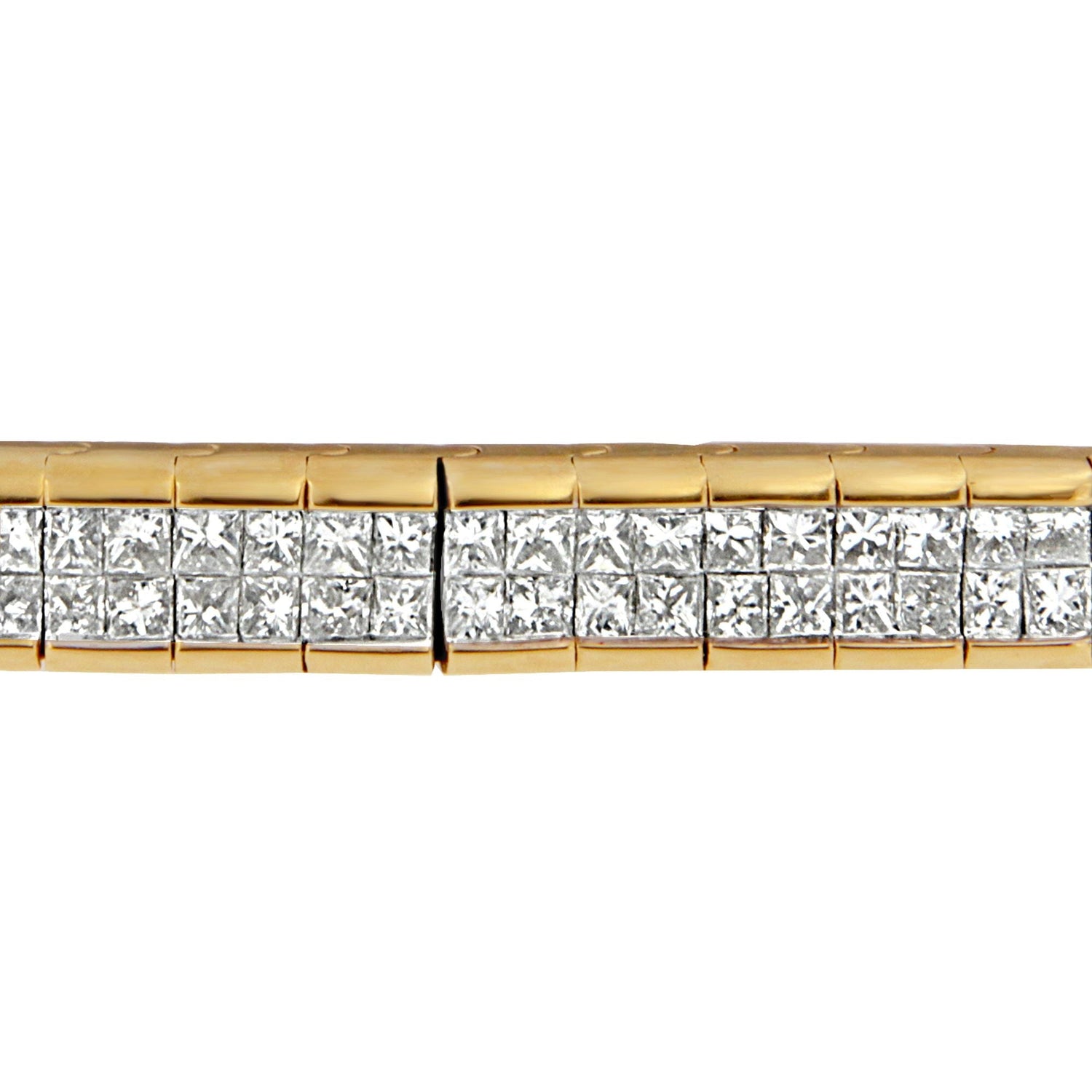 14K Yellow Gold Princess Cut Diamond Banded Bracelet (1.00 cttw, G-H Color, VS1-VS2 Clarity) by Bids.com