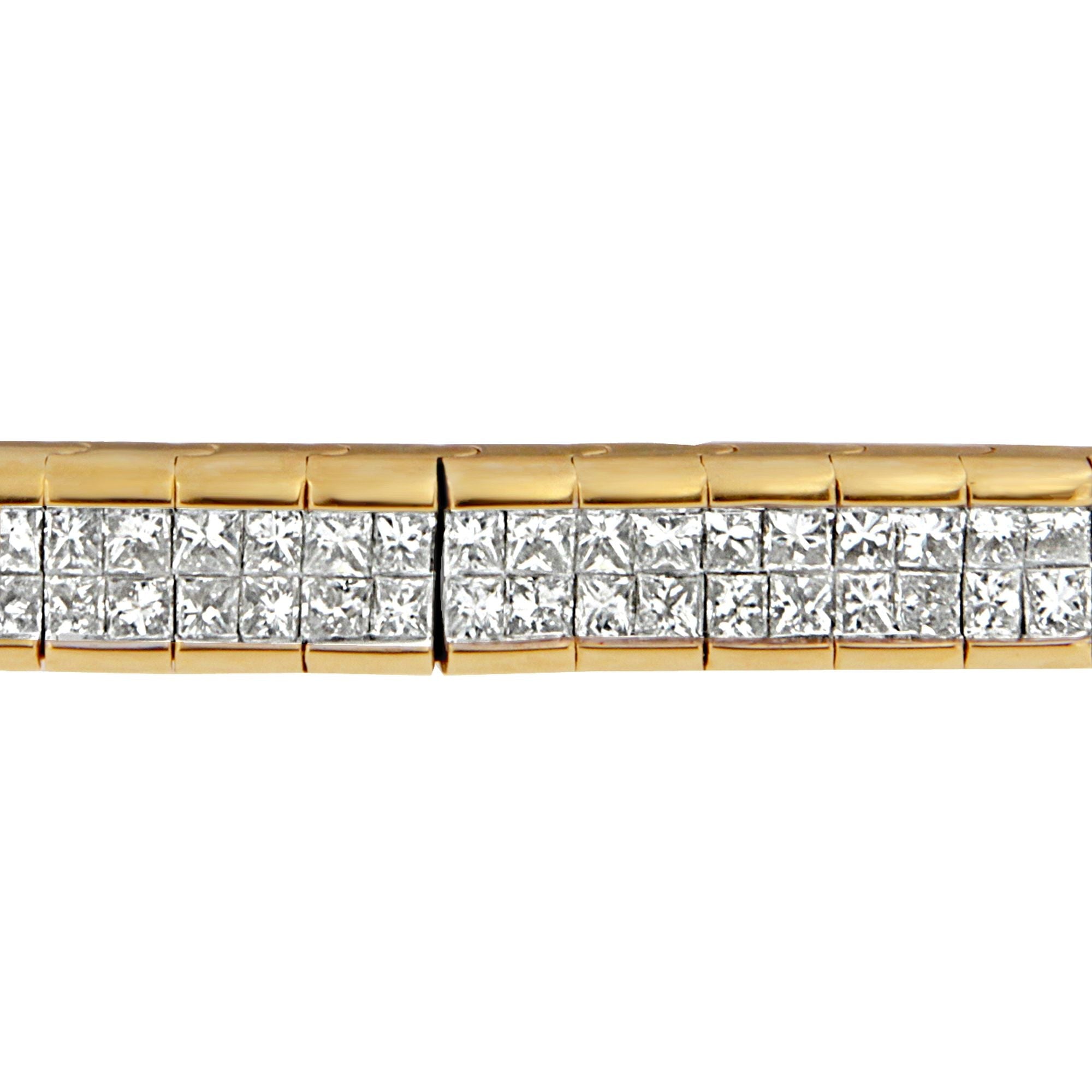 14K Yellow Gold Princess Cut Diamond Banded Bracelet (1.00 cttw, G-H Color, VS1-VS2 Clarity) by Bids.com