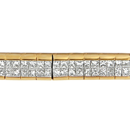 14K Yellow Gold Princess Cut Diamond Banded Bracelet (1.00 cttw, G-H Color, VS1-VS2 Clarity) by Bids.com