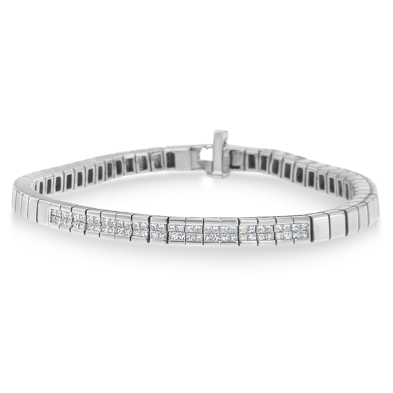 14K White Gold Princess Cut Diamond Bracelet (1.00 cttw, H-I Color, SI1-SI2 Clarity) by Bids.com