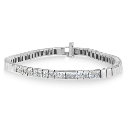 14K White Gold Princess Cut Diamond Bracelet (1.00 cttw, H-I Color, SI1-SI2 Clarity) by Bids.com