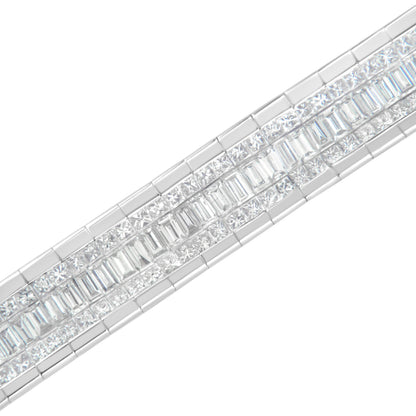 14K White Gold 7 7/8 Cttw Princess and Baguette Diamond Eternity Line Tennis Bracelet (G-H Color, SI1-SI2 Clarity) - 7" Inches by Bids.com