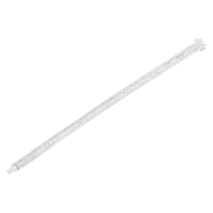 14K White Gold 7 7/8 Cttw Princess and Baguette Diamond Eternity Line Tennis Bracelet (G-H Color, SI1-SI2 Clarity) - 7" Inches by Bids.com