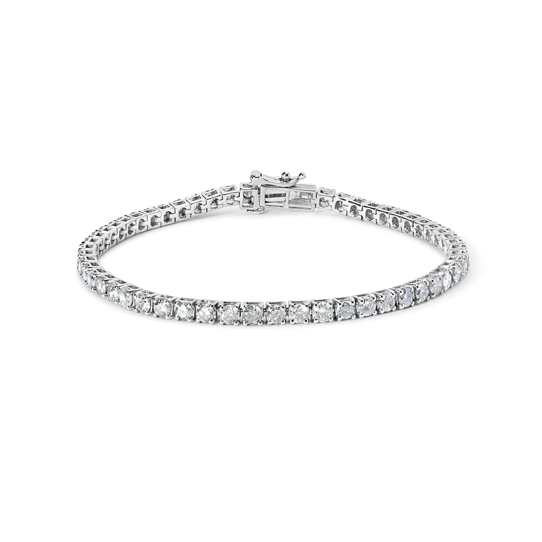 10K White Gold 5.00 Cttw Natural Diamond Tennis Bracelet  DestGlow