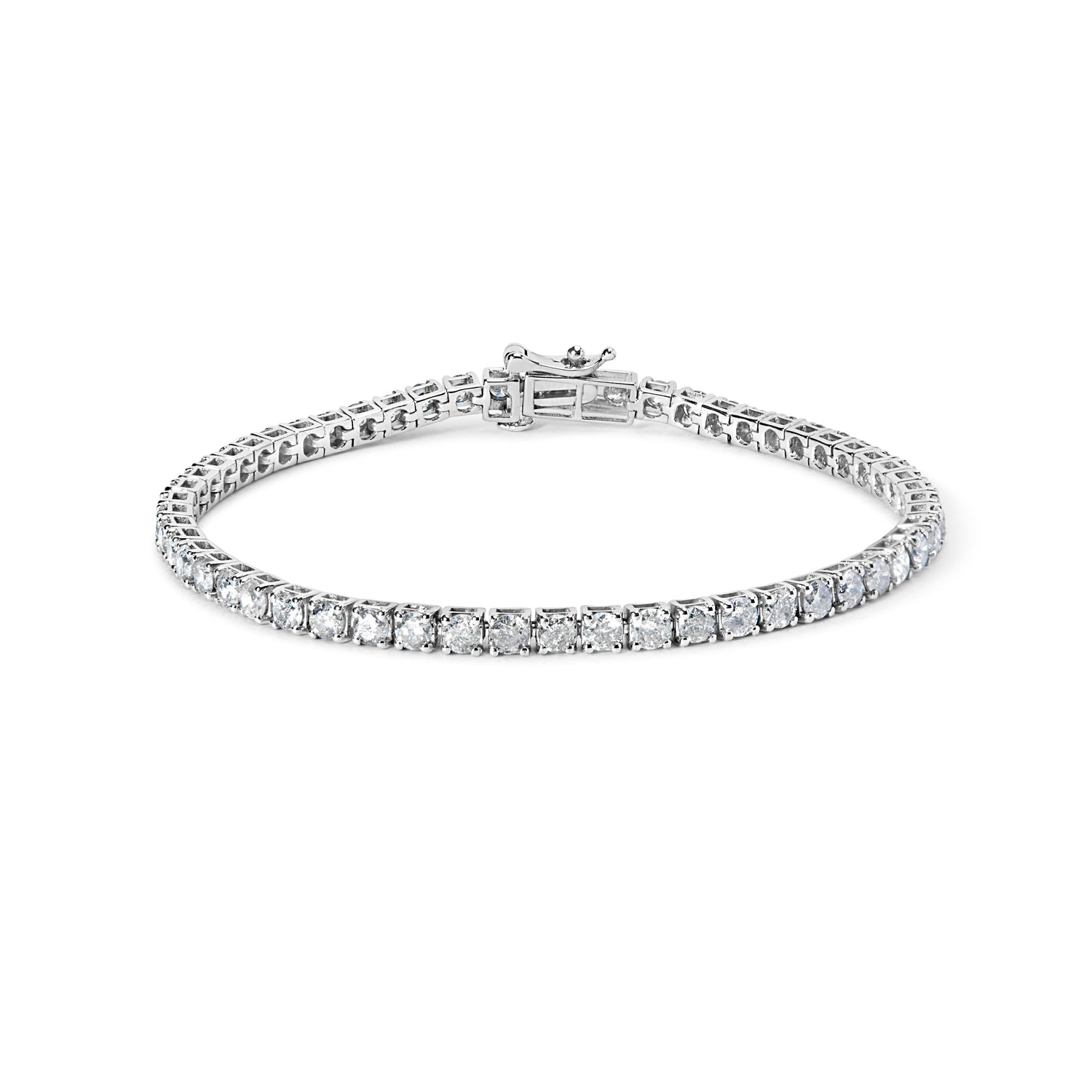 10K White Gold 5.00 Cttw Natural Diamond Tennis Bracelet  DestGlow