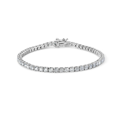 10K White Gold 5.00 Cttw Natural Diamond Tennis Bracelet  DestGlow