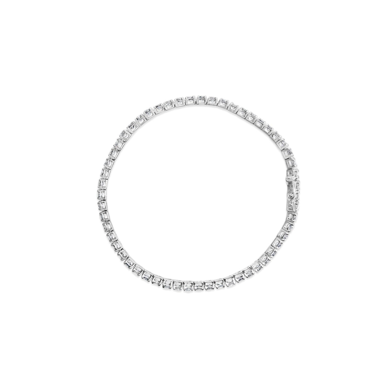 10K White Gold 5.00 Cttw Natural Diamond Tennis Bracelet  DestGlow