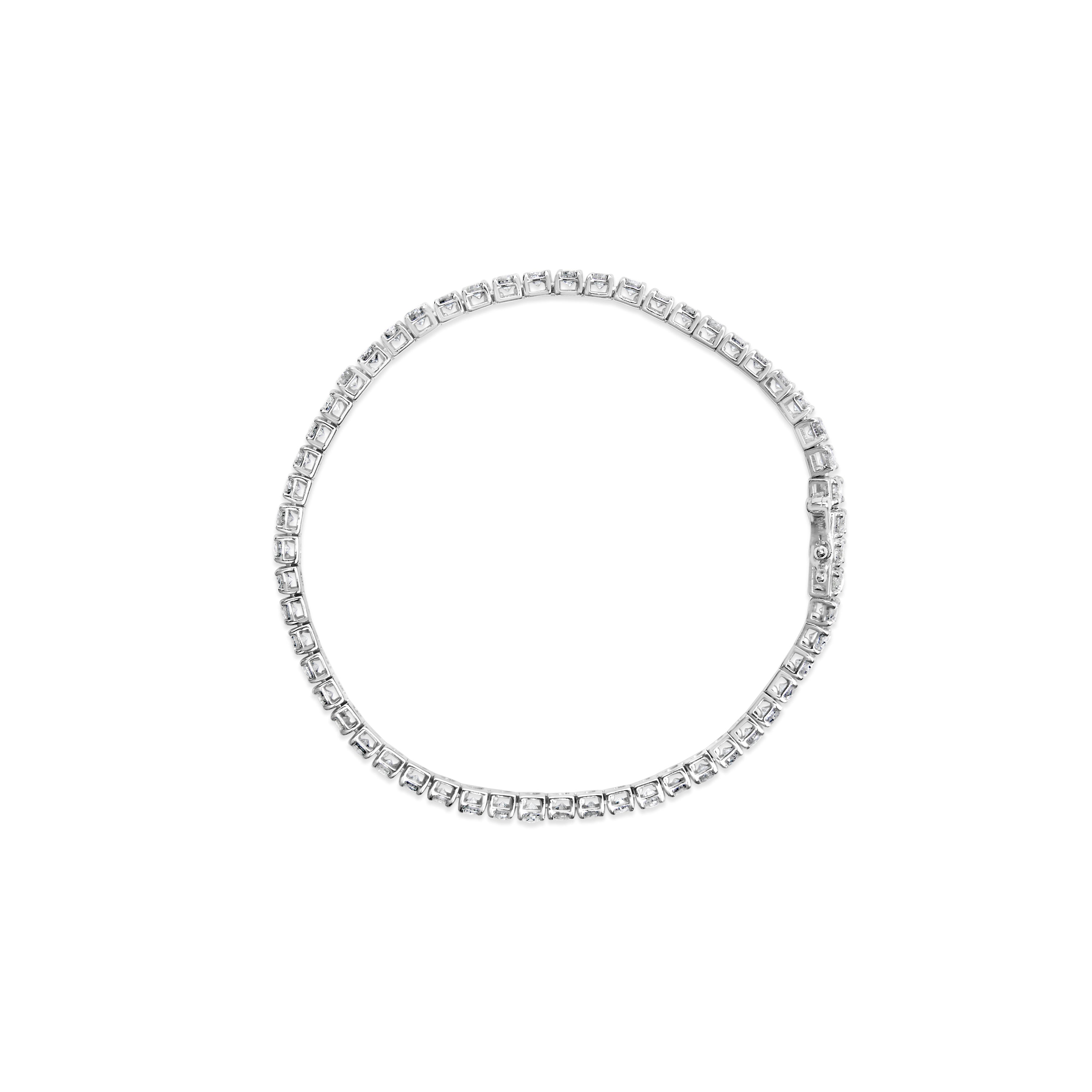 10K White Gold 5.00 Cttw Natural Diamond Tennis Bracelet  DestGlow