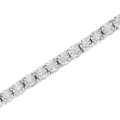 .925 Sterling Silver 3.0 Cttw Lab Grown Diamond Illusion-Set Miracle Plate Tennis Bracelet (G-H Color, VS1-VS2 Clarity) - Size 7.25" by Bids.com