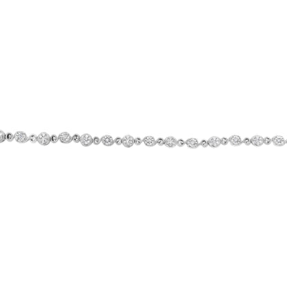 .925 Sterling Silver 1.0 Cttw Diamond Swirl Beaded Link Bracelet (I-J Color, I3-Promo Clarity) - 7.25" Inches by Bids.com