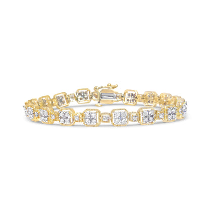 10K White Gold 2.0 Cttw Diamond Square Link Bracelet (J-K Color, I2-I3 Clarity) - Size 7.25" by Bids.com