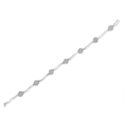 Sterling Silver Diamond Link Bracelet (1 cttw, H-I Color, I1-I2 Clarity) by Bids.com