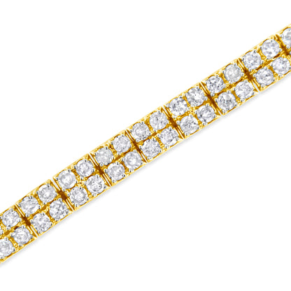 14K Yellow Gold Plated .925 Sterling Silver 3.0 Cttw Diamond Link Bracelet (K-L Color, I2-I3 Clarity) - 7.25" by Bids.com