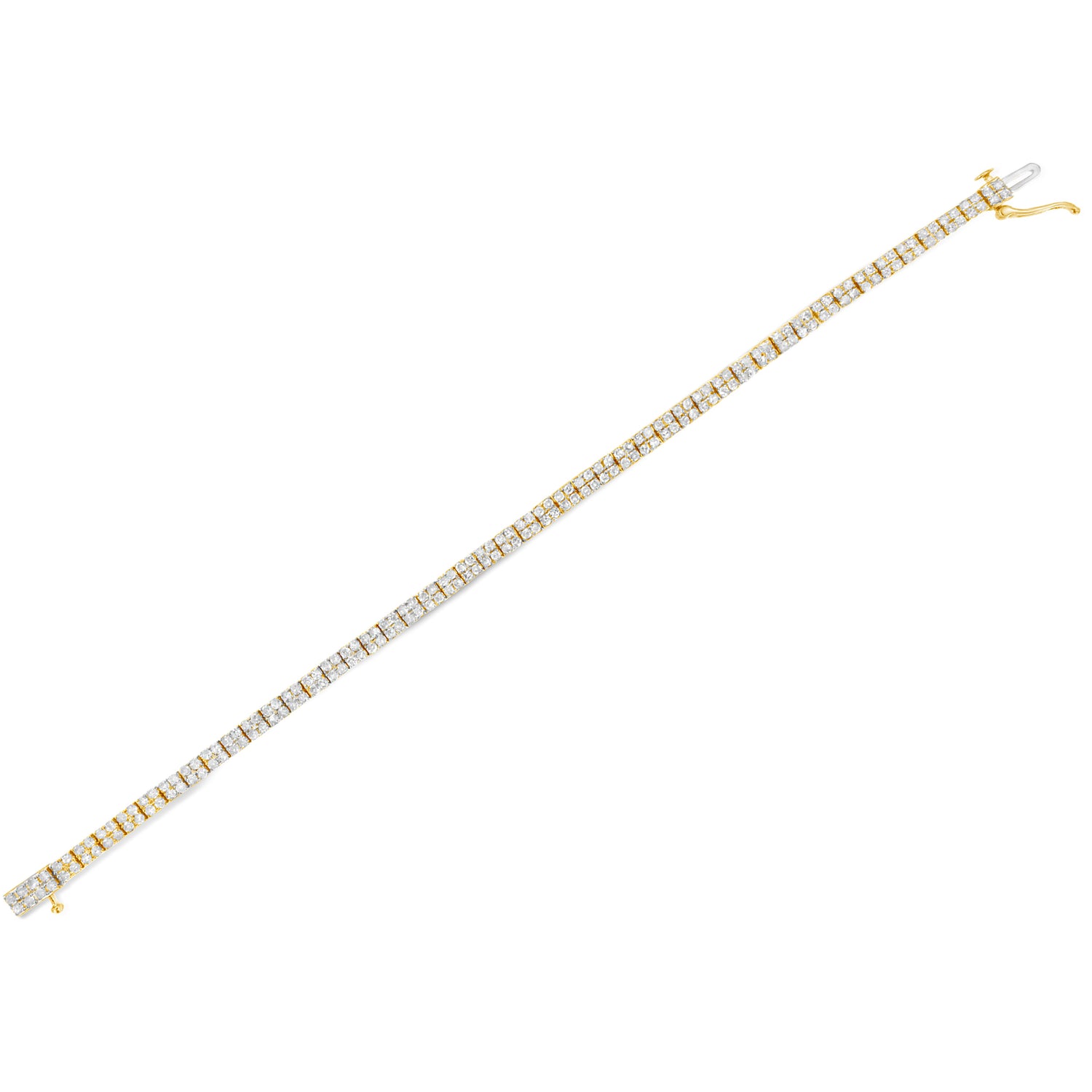 14K Yellow Gold Plated .925 Sterling Silver 3.0 Cttw Diamond Link Bracelet (K-L Color, I2-I3 Clarity) - 7.25" by Bids.com