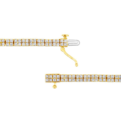 14K Yellow Gold Plated .925 Sterling Silver 3.0 Cttw Diamond Link Bracelet (K-L Color, I2-I3 Clarity) - 7.25" by Bids.com