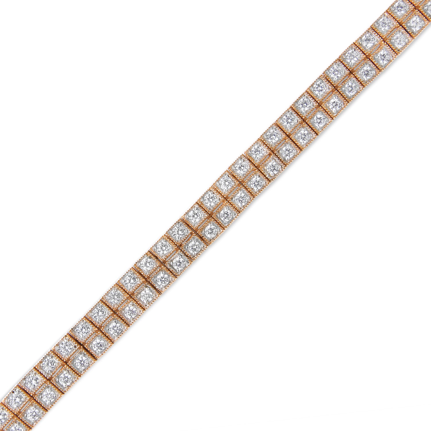 14K Rose Gold 3.0 Cttw Lab Grown Diamond Two Row Milgrain 7" Inch Tennis Bracelet (G-H Color, VS2-SI1 Clarity) by Bids.com