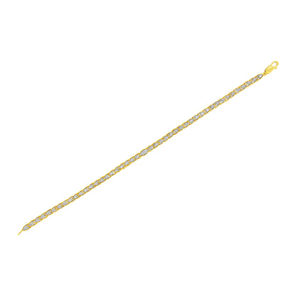 10K Yellow Gold Plated .925 Sterling Silver 1 cttw Prong-Set Diamond Pear Shape Link Bracelet (I-J Color, I1-I2 Clarity) - 7.25" by Bids.com