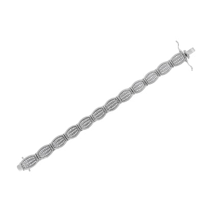 .925 Sterling Silver 3.0 Cttw Prong Set Diamond Art Deco Style Tennis Bracelet (I-J Color, I2-I3 Clarity) - 7.25" by Bids.com