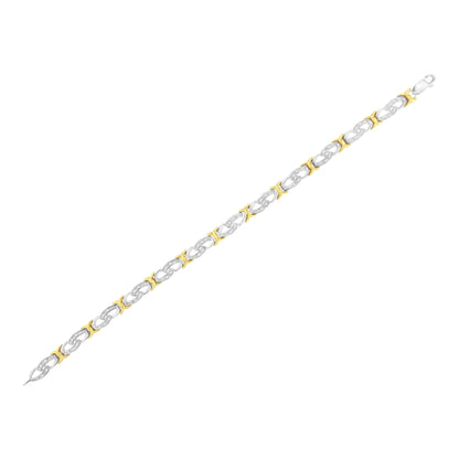 10k Yellow Gold Plated Sterling Silver 1/4 cttw Diamond Infinity and X Link Bracelet (I-J Clarity, I2-I3 Color) - Size 7.25" by Bids.com