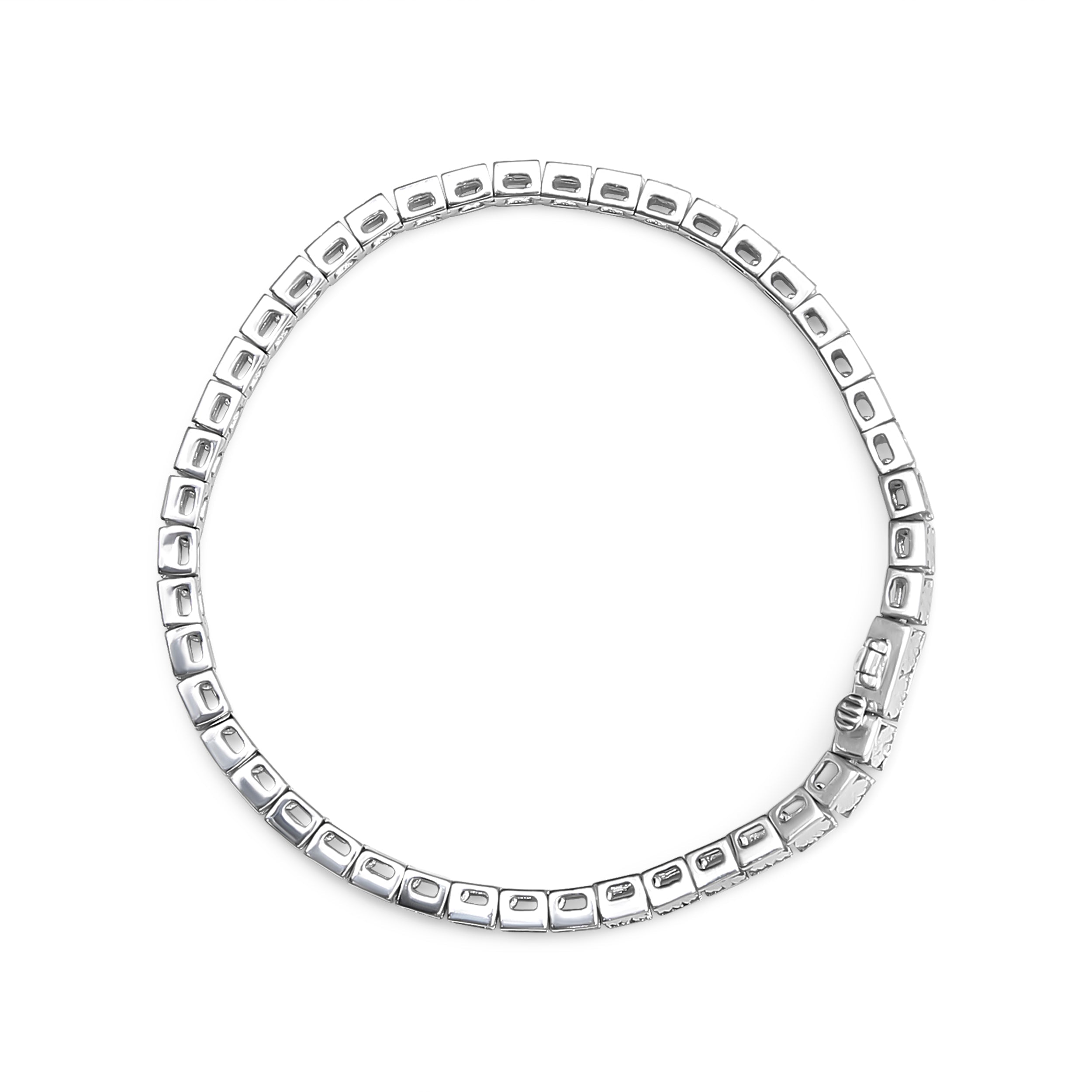 .925 Sterling Silver 1/4 Cttw Miracle Set Diamond and Bead Link 7.25" Tennis Bracelet (I-J Color, I2-I3 Clarity) by Bids.com