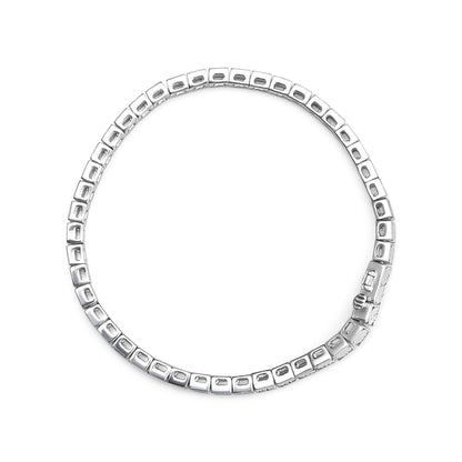 .925 Sterling Silver 1/4 Cttw Miracle Set Diamond and Bead Link 7.25" Tennis Bracelet (I-J Color, I2-I3 Clarity) by Bids.com