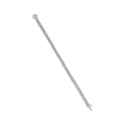 .925 Sterling Silver 1/4 Cttw Miracle Set Diamond and Bead Link 7.25" Tennis Bracelet (I-J Color, I2-I3 Clarity) by Bids.com