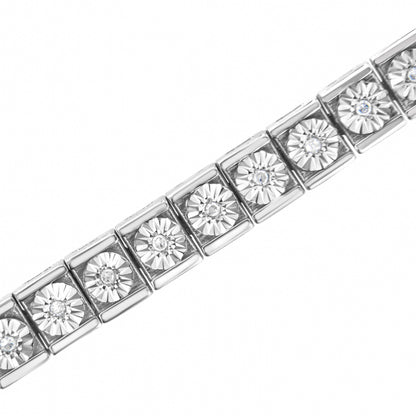 .925 Sterling Silver Miracle Set Diamond Accent Classic Tennis Bracelet (I-J Color, I2-I3 Clarity) - 7.25" by Bids.com