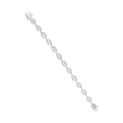 14K White Gold 1 1/2 Cttw Round Diamond Set Link Bracelet (I-J Color, I1-I2 Clarity) - 7" by Bids.com
