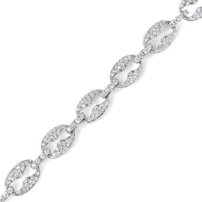 14K White Gold 1 1/2 Cttw Round Diamond Set Link Bracelet (I-J Color, I1-I2 Clarity) - 7" by Bids.com