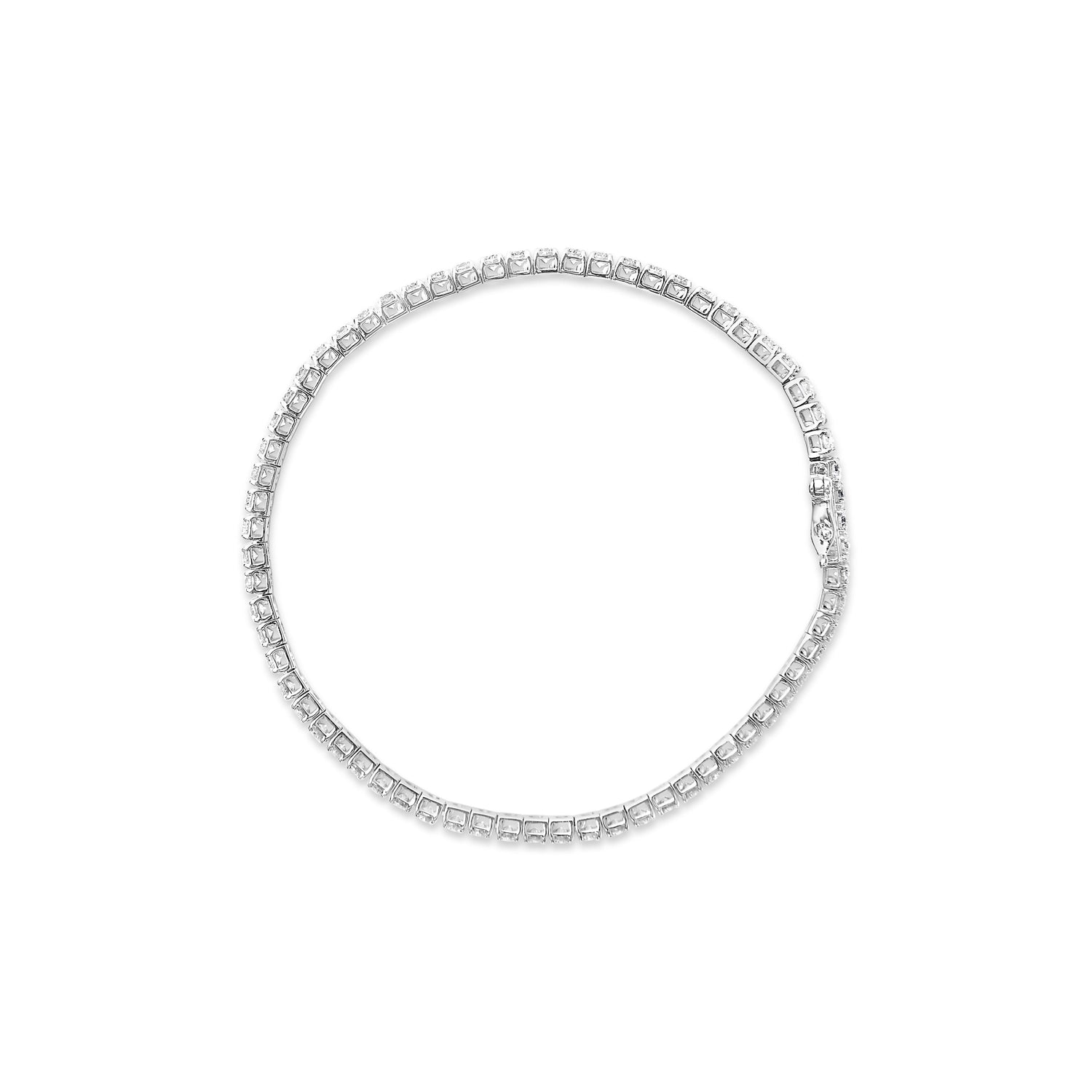 14K White Gold 4.0 Cttw Classic Lab-Grown Diamond Tennis Bracelet (F-G Color, VS2-SI1 Clarity) - 7" Inches